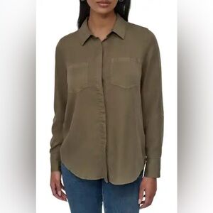 DKNY Khaki Women's Button-Down Shirt